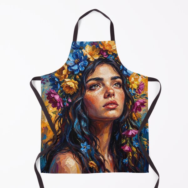 Artikelvorschau, Porträt einer Frau mit Blumenkranz entworfen und verkauft von Holub Art Studio & design.