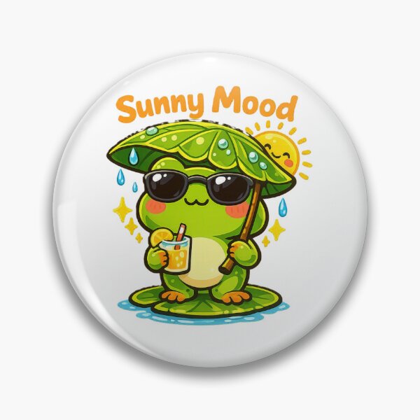 Item preview, Sunny Mood Frog – Cute Kawaii Summer Vibes Design designed and sold by Sarssal.