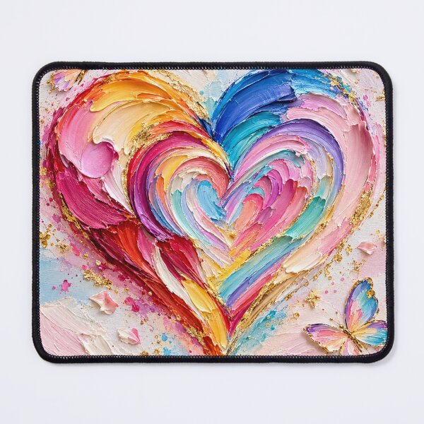 Item preview, Rainbow Impasto Heart designed and sold by DaryaArtFrance.