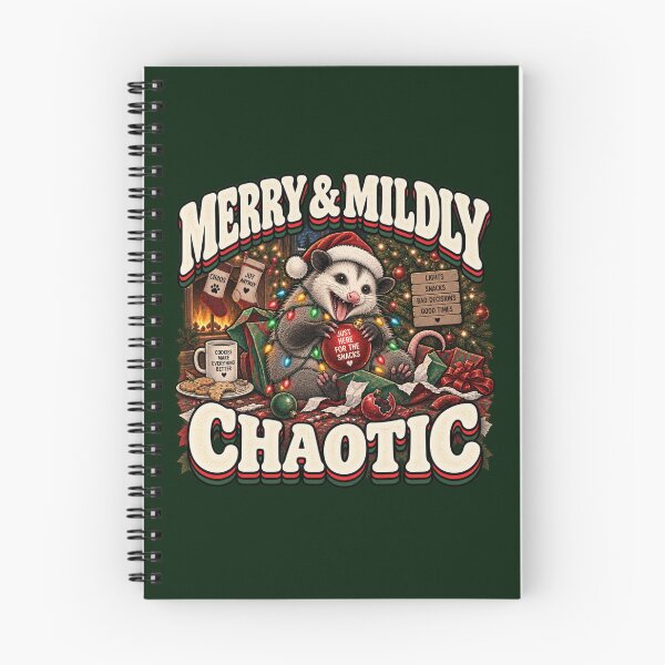 Item preview, Merry & Mildly Chaotic Possum – Funny Retro Christmas Opossum designed and sold by OddCritterCo.