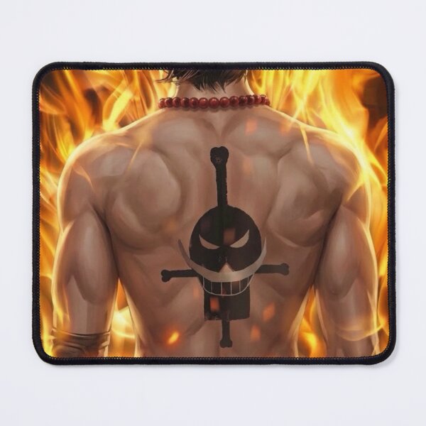 Item preview, Ace back view with Whitebeard tattoo surrounded by flames designed and sold by a1-x.