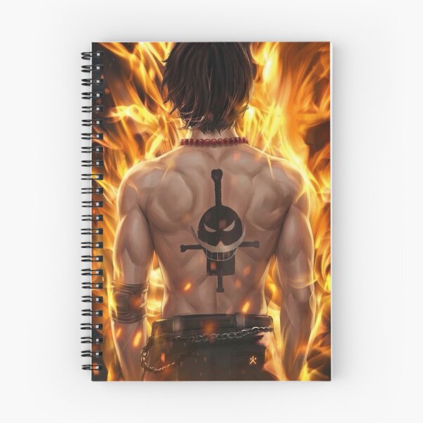 Item preview, Ace back view with Whitebeard tattoo surrounded by flames designed and sold by a1-x.