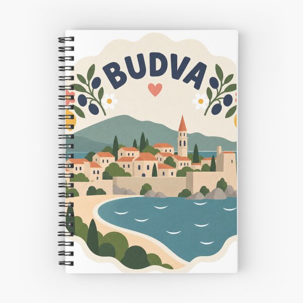 Item preview, Budva Montenegro Travel Souvenir Modern Folk Art designed and sold by VisualArtsOasis.