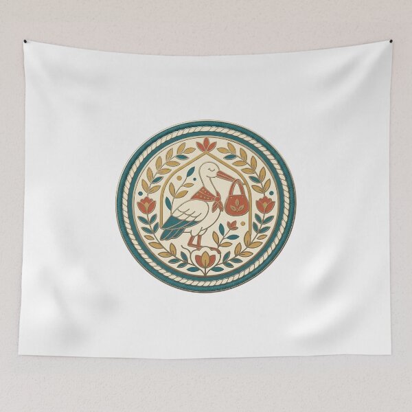 Item preview, Midwife Stork Enamel Badge designed and sold by eduardoroa22.