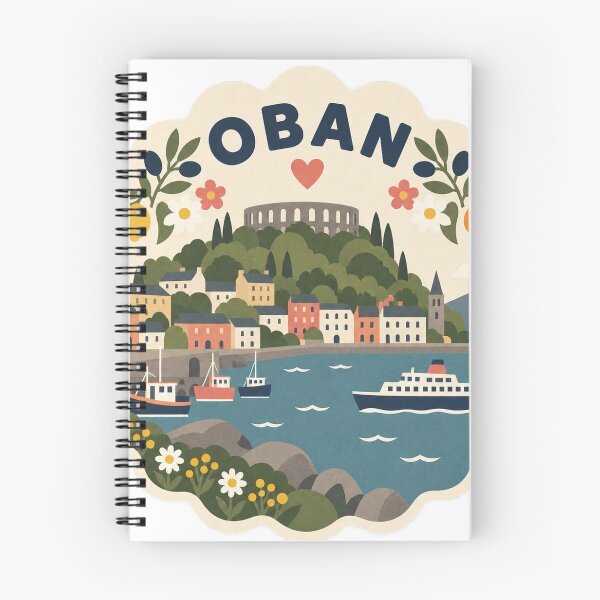 Item preview, Oban Scotland Travel Souvenir Modern Folk Art designed and sold by VisualArtsOasis.