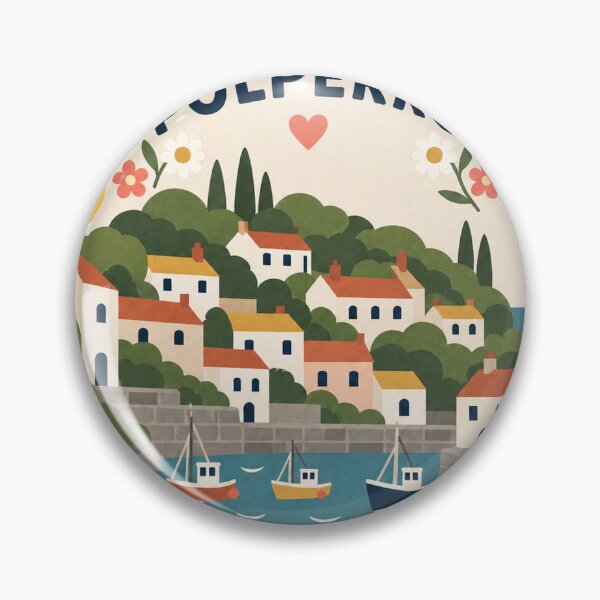 Item preview, Polperro England Travel Souvenir Modern Folk Art designed and sold by VisualArtsOasis.