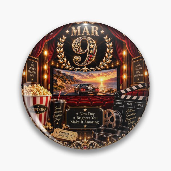 Item preview, March 9 Action Cinema Birthday Design designed and sold by LunaMoments.