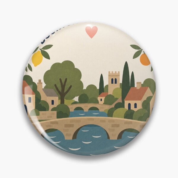 Item preview, Bourton-on-the-Water England Travel Souvenir Modern Folk Art designed and sold by VisualArtsOasis.