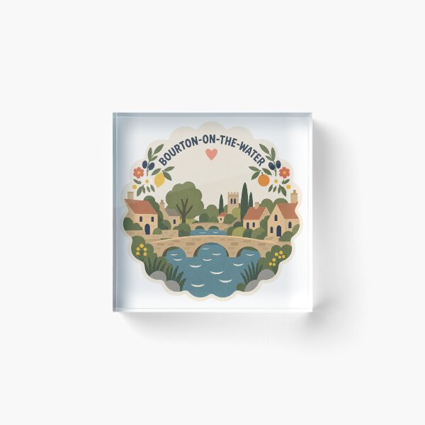 Item preview, Bourton-on-the-Water England Travel Souvenir Modern Folk Art designed and sold by VisualArtsOasis.