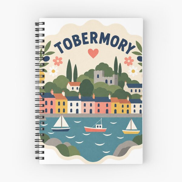 Item preview, Tobermory Scotland Travel Souvenir Modern Folk Art designed and sold by VisualArtsOasis.