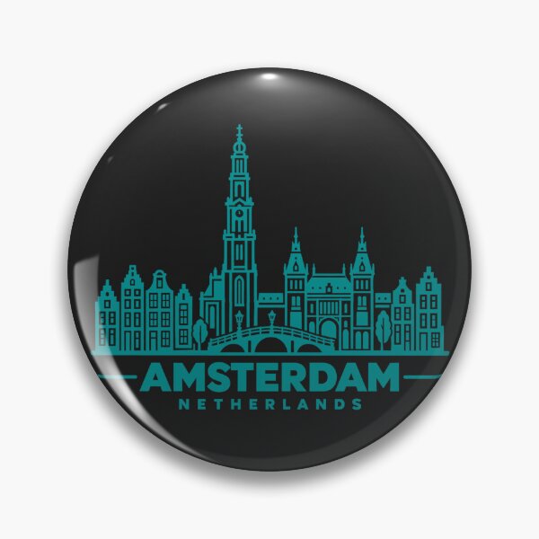 Item preview, Amsterdam Netherlands Line Art Skyline Poster designed and sold by CMYKStudio.