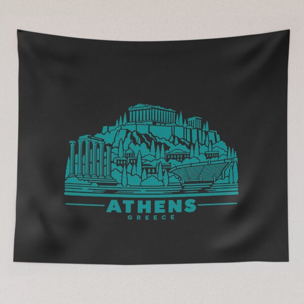 Item preview, Athens Greece Line Art Skyline Poster designed and sold by CMYKStudio.