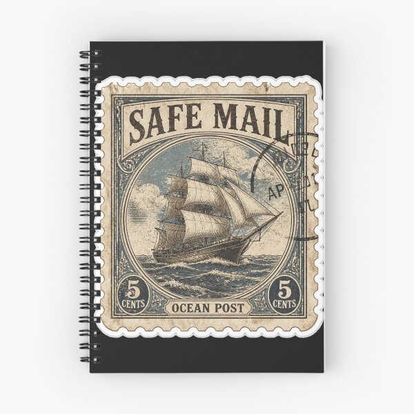 Item preview, Vintage Safe Mail Ocean Post Stamp designed and sold by MargaretPolanco.
