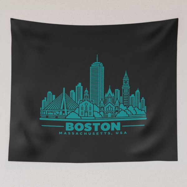 Item preview, Boston Massachusetts Line Art Skyline Poster designed and sold by CMYKStudio.
