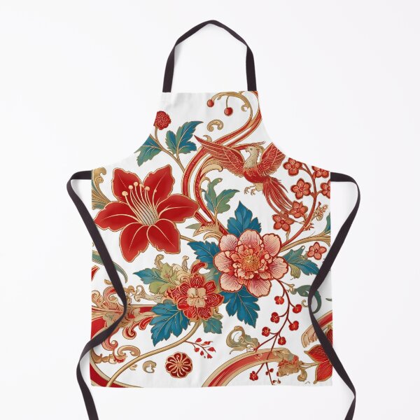 Item preview, Japanese Traditional Phoenix and Floral Pattern Art designed and sold by SakuraJapanArt.