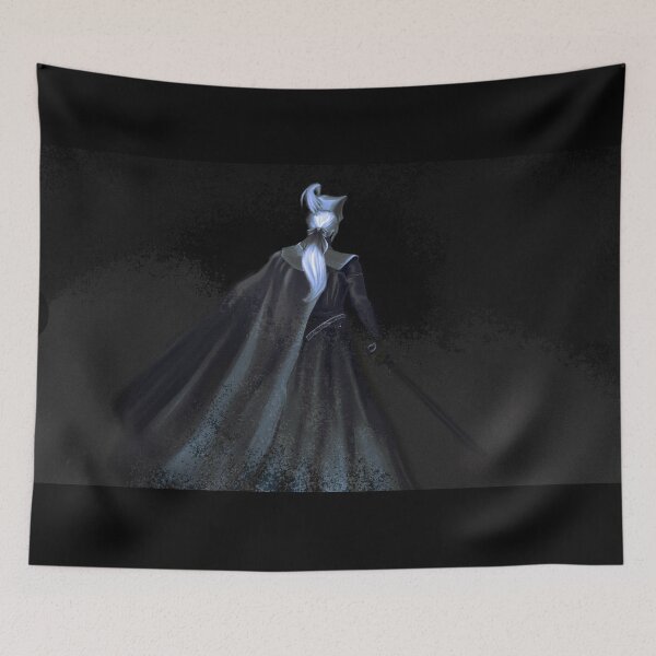 Item preview, Mysterious silver-haired warrior from behind with sword and cloak designed and sold by a1-x.