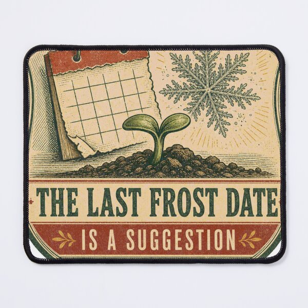Item preview, The last frost date is a suggestion for gardeners' coats of arms designed and sold by BoosterShop.