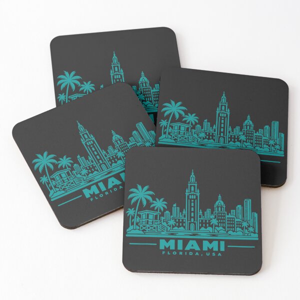 Item preview, Miami Florida USA Line Art Skyline Poster designed and sold by CMYKStudio.
