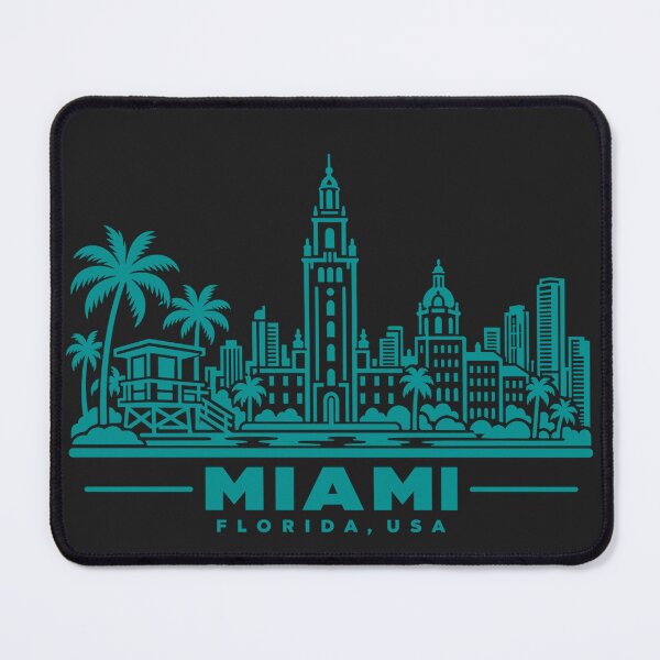 Item preview, Miami Florida USA Line Art Skyline Poster designed and sold by CMYKStudio.