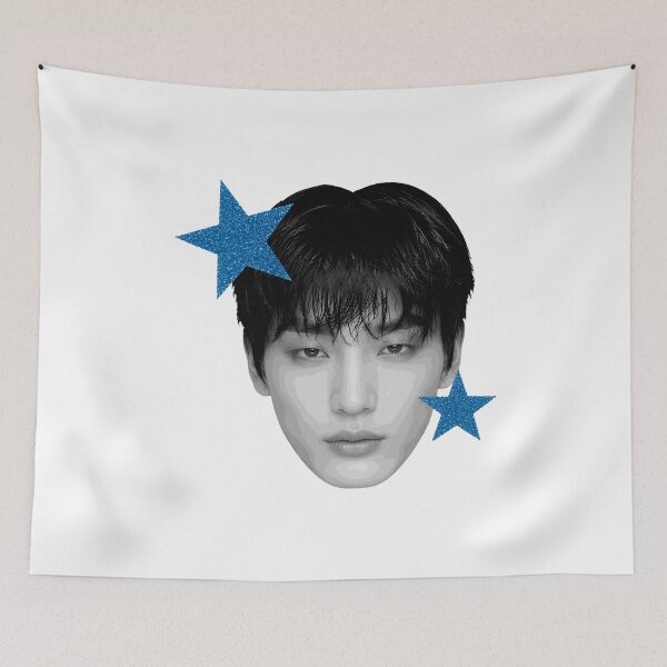 Item preview, Trendy Idol Portrait Blue Stars Tee designed and sold by tranhuonggiang.