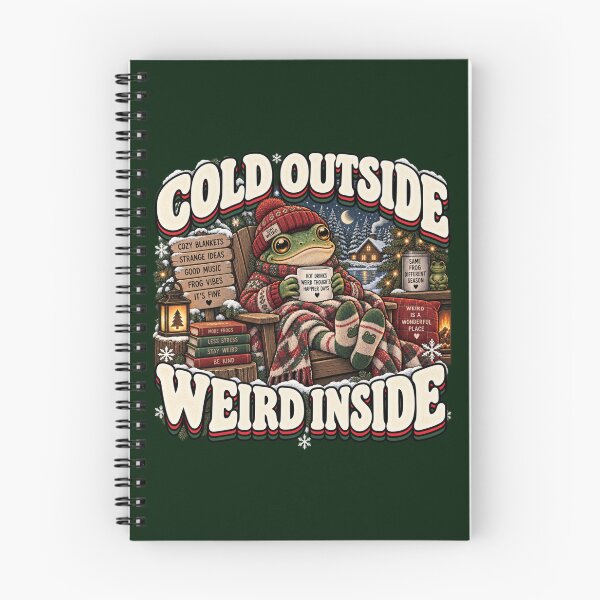Item preview, Cold Outside Weird Inside Frog – Funny Retro Christmas Frog designed and sold by OddCritterCo.