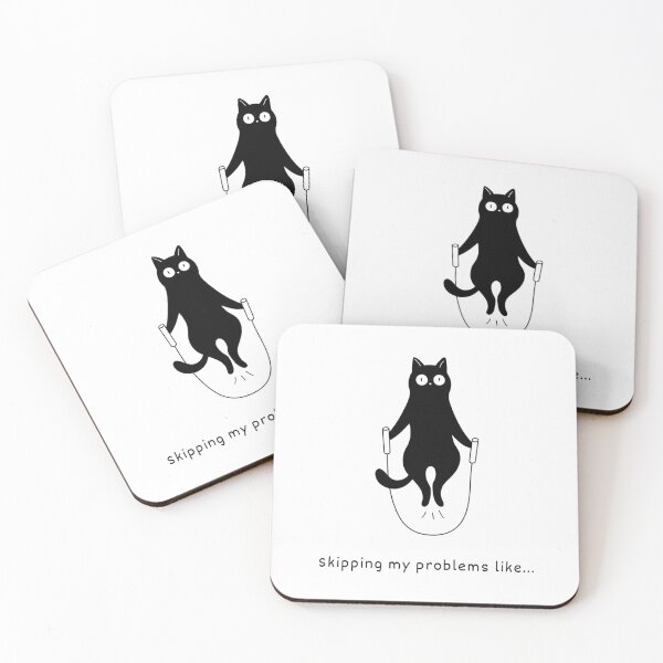Item preview, skipping my problems cat design  designed and sold by CreativeNest Prints.