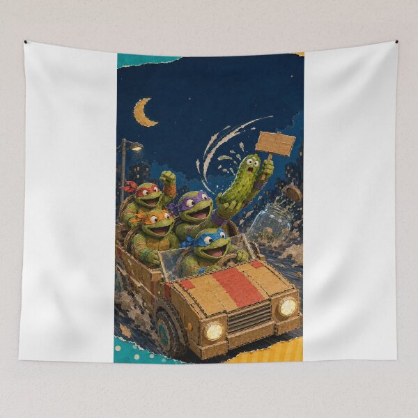 Item preview, The Last Pickle Turtle Rescue – Whimsical Fantasy Vehicle Art 4 designed and sold by Mirgonhood.