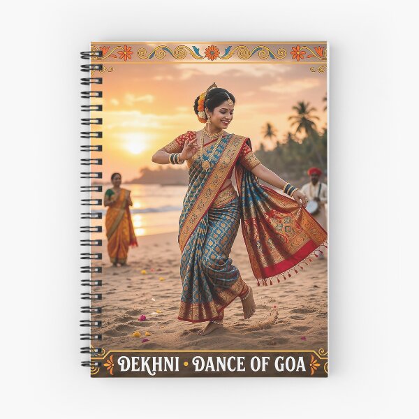 Item preview, Dekhni, Goa, Goan dance, traditional dance, folk dance, Goan culture, Konkani, Indian heritage, desi art, sunset dance, beach dance, Goan pride, Indian tradition, folk art, Goa souvenir designed and sold by Goanheartprints.
