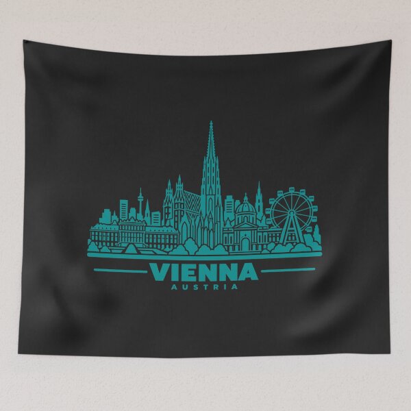 Item preview, Vienna Austria Line Art Skyline Poster designed and sold by CMYKStudio.