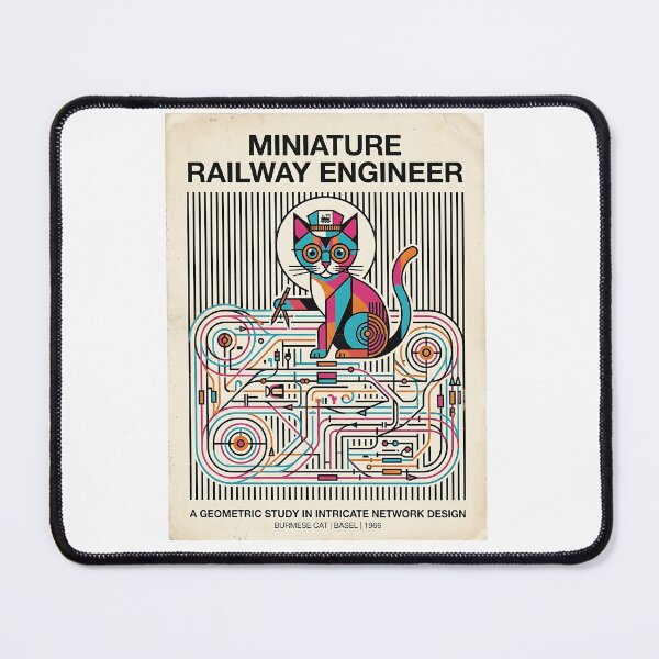 Item preview, Burmese Cat Railway Engineer designed and sold by PictoVibe.