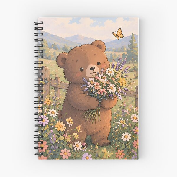Item preview, Bear & Wildflowers – Botanical Bear Design designed and sold by KWW SHOP.