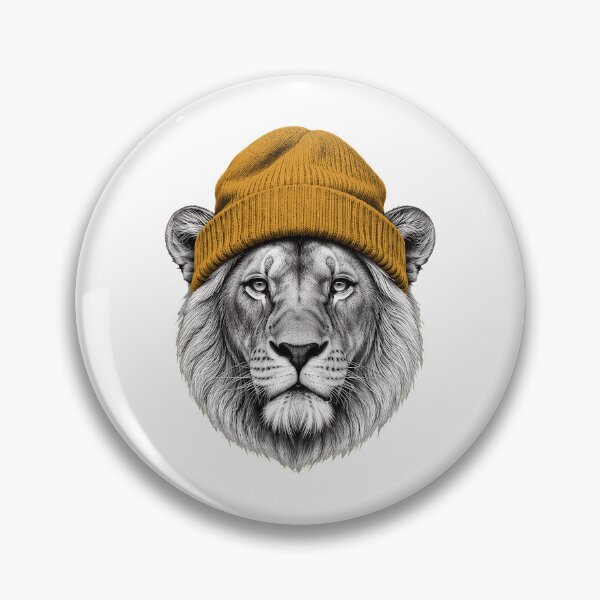 Item preview, Cool Lion Beanie Realistic Sketch Art designed and sold by tranhuonggiang.