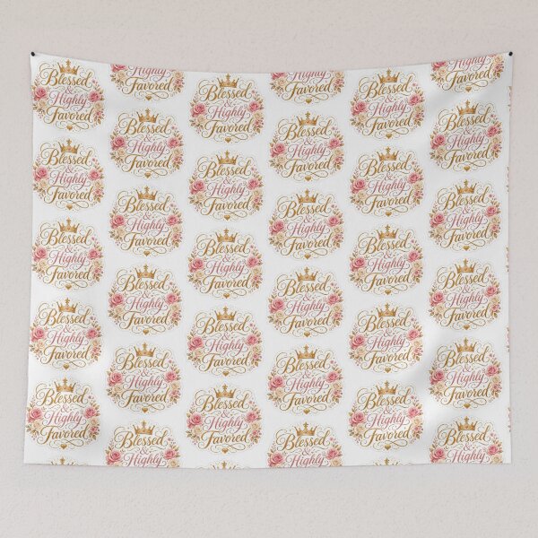 Item preview, Christian Gift - Blessed And Highly Favored designed and sold by RedRubyBubble.
