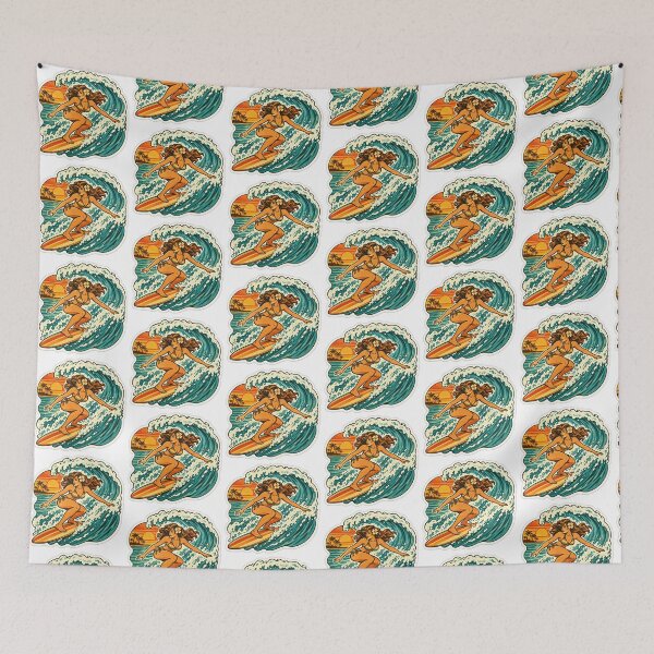 Item preview, Surfing Gift - Retro 70s designed and sold by RedRubyBubble.