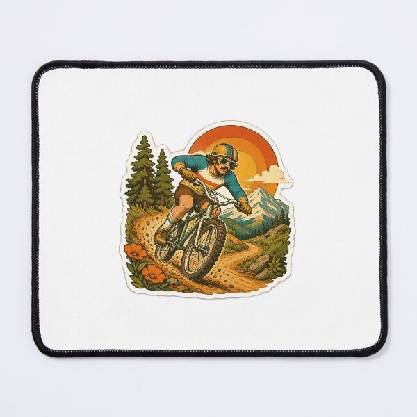 Item preview, Mountain Biking Gift - Retro 70s designed and sold by RedRubyBubble.
