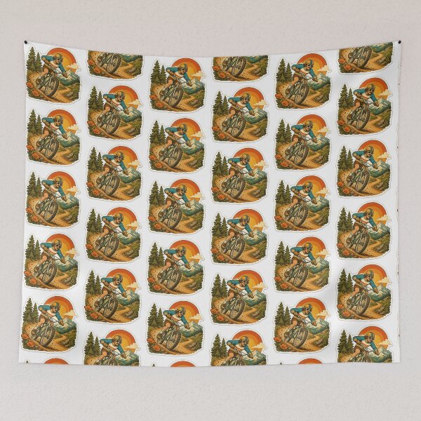 Item preview, Mountain Biking Gift - Retro 70s designed and sold by RedRubyBubble.