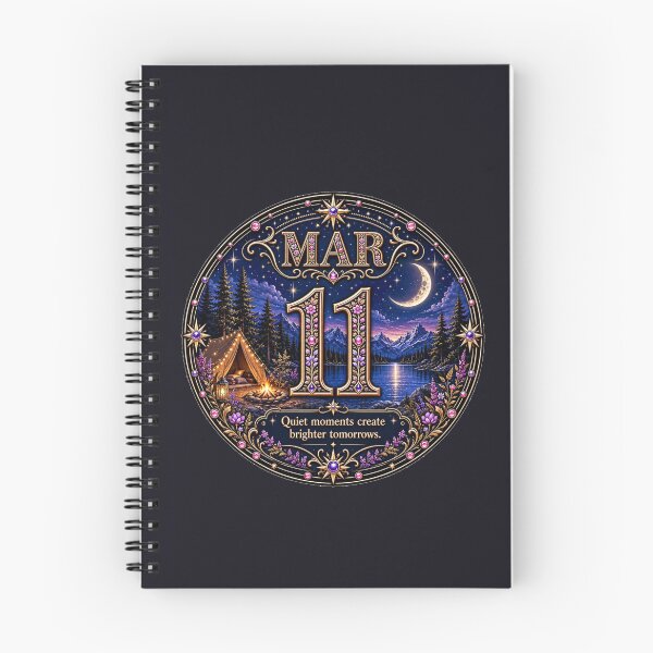 Item preview, March 11 Moonlit Camping Birthday Design designed and sold by LunaMoments.