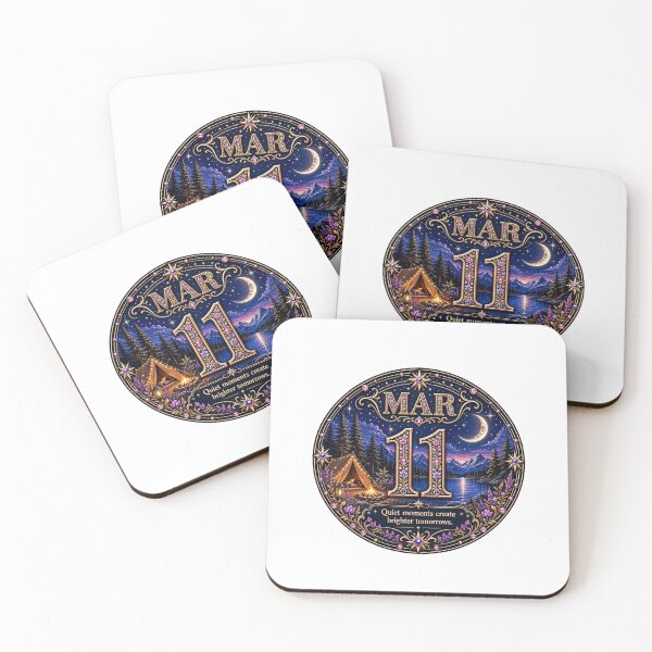 Item preview, March 11 Moonlit Camping Birthday Design designed and sold by LunaMoments.