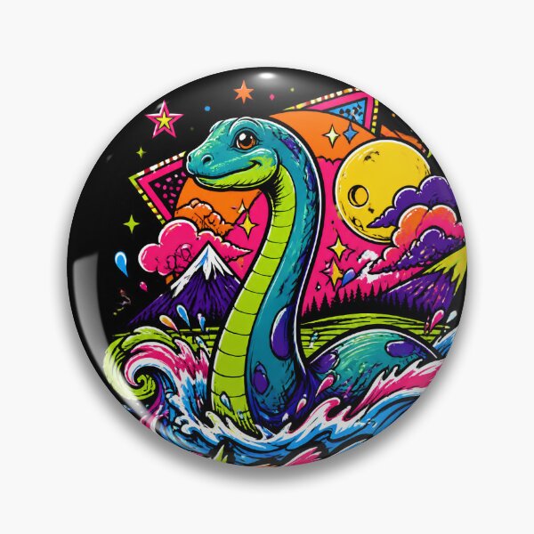 Item preview, Psychedelic Neon Loch Ness Monster Nessie Pop Art designed and sold by Skyrocketz.