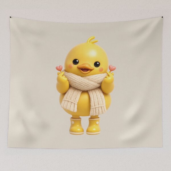 Item preview, Kawaii Duck Finger Heart | Cute Korean Rainy Day designed and sold by Moons Studio.