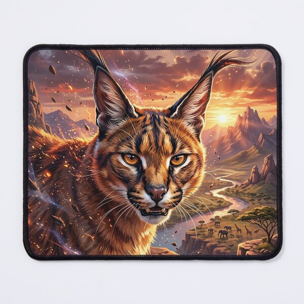 Item preview, Wild Caracal - Fiery Savanna Art designed and sold by Lucid Dream Pixel.