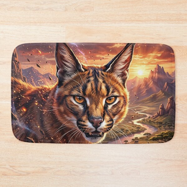 Item preview, Wild Caracal - Fiery Savanna Art designed and sold by Lucid Dream Pixel.