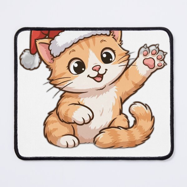Item preview, Santa Claws Shirt – Cute Cat Christmas Kitty Santa Hat Tee designed and sold by KERK Art and Design.