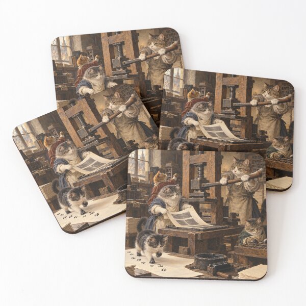 Item preview, Cats at the Wooden Press designed and sold by Ocelot-T.