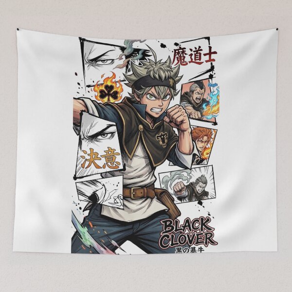 Item preview, Black Clover Asta Black Bulls Manga Panel Collage designed and sold by FreakToons.