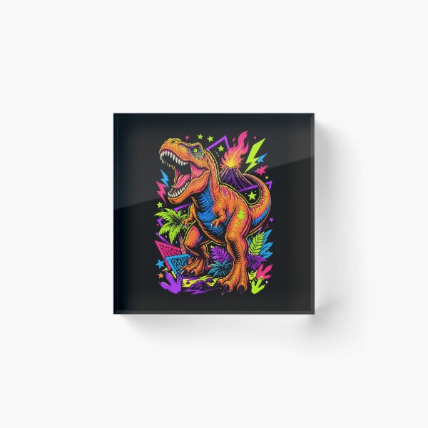 Item preview, Psychedelic Neon T-Rex Dinosaur Retro Pop Art designed and sold by Skyrocketz.
