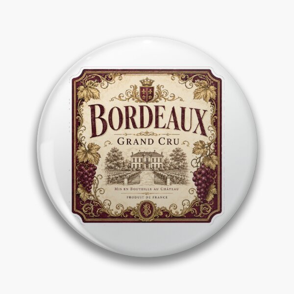 Item preview, Sommelier - Reserve Wine Vintage Badge Wine Connoisseur designed and sold by RedRubyBubble.