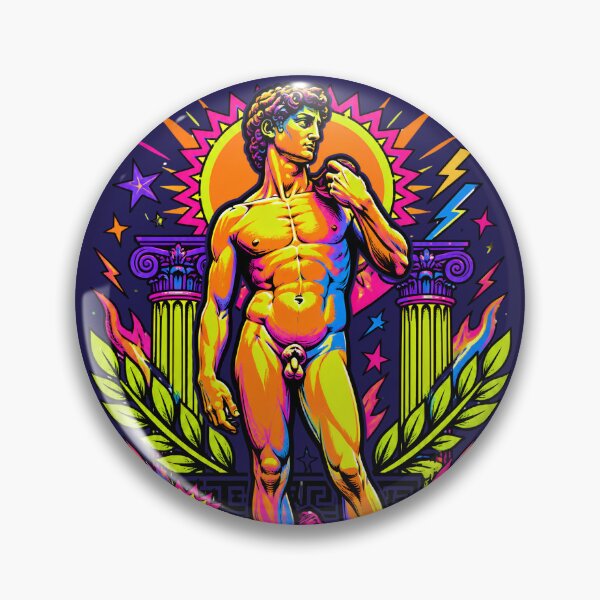 Item preview, Psychedelic Neon Michelangelo David Vaporwave Pop Art designed and sold by Skyrocketz.