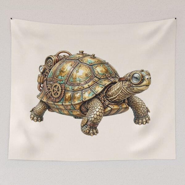 Item preview, Steampunk Turtle – Vintage Watercolor Mechanical Tortoise designed and sold by SweetLilith.