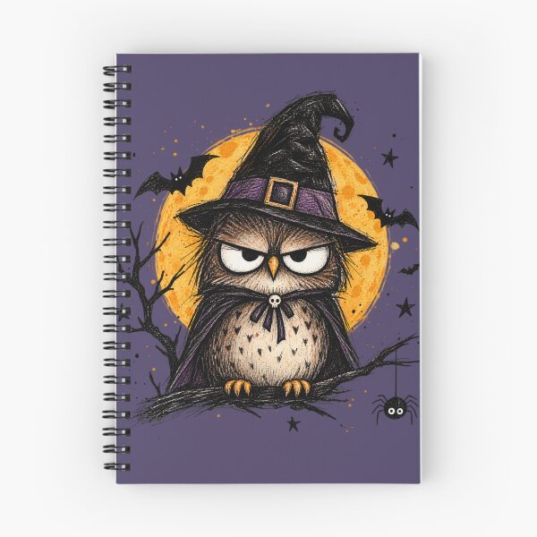 Item preview, Grumpy Witch Owl Under Full Moon - Halloween Design designed and sold by AnyGil.
